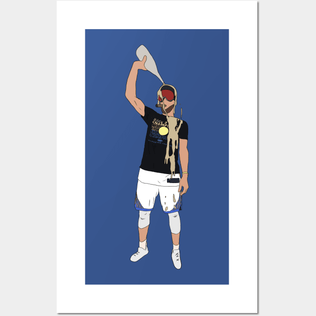 Stephen Curry Champagne Celebration Wall Art by rattraptees